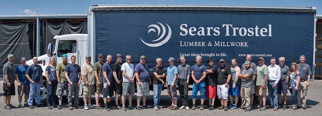 sears trostel lumber and millwork - crew in from of delivery truck